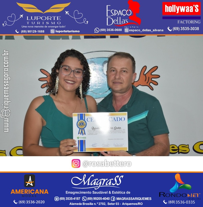 Entrega Certificados Curso Cursos Básico e Avançado do Projeto Inclusão Digital do Lions Clube Canaã em Ariquemes RO
