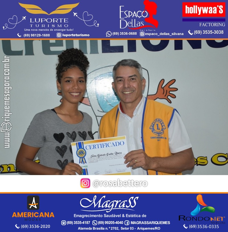 Entrega Certificados Curso Cursos Básico e Avançado do Projeto Inclusão Digital do Lions Clube Canaã em Ariquemes RO