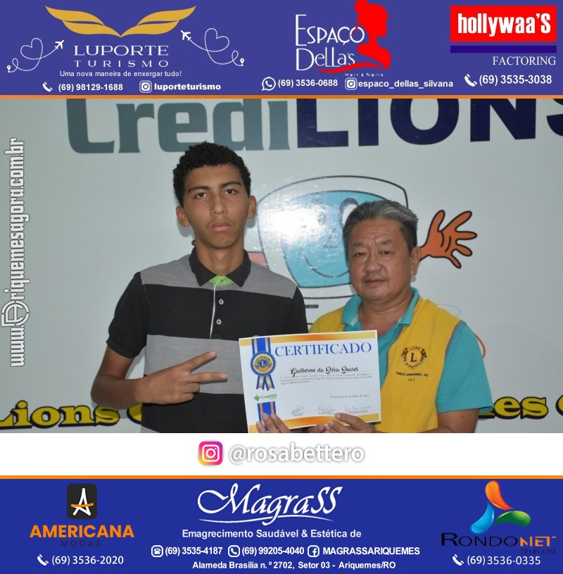 Entrega Certificados Curso Cursos Básico e Avançado do Projeto Inclusão Digital do Lions Clube Canaã em Ariquemes RO
