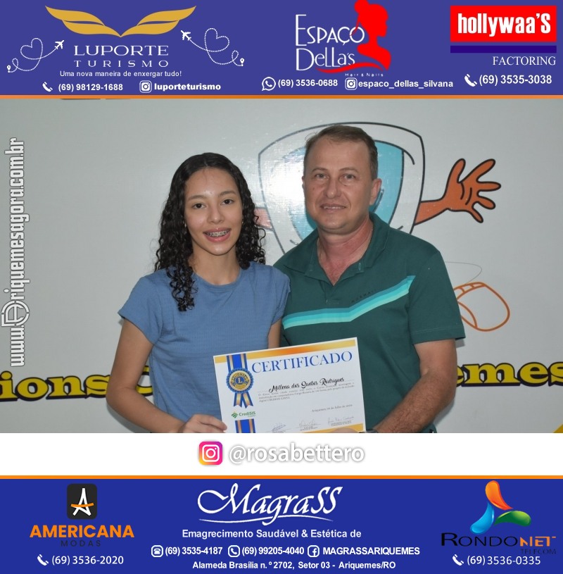 Entrega Certificados Curso Cursos Básico e Avançado do Projeto Inclusão Digital do Lions Clube Canaã em Ariquemes RO