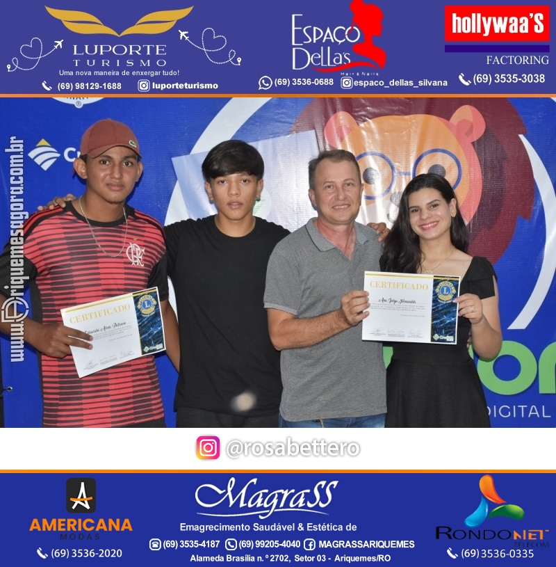 Entrega Certificados Curso Cursos Básico e Avançado do Credilions Projeto Inclusão Digital em Ariquemes RO