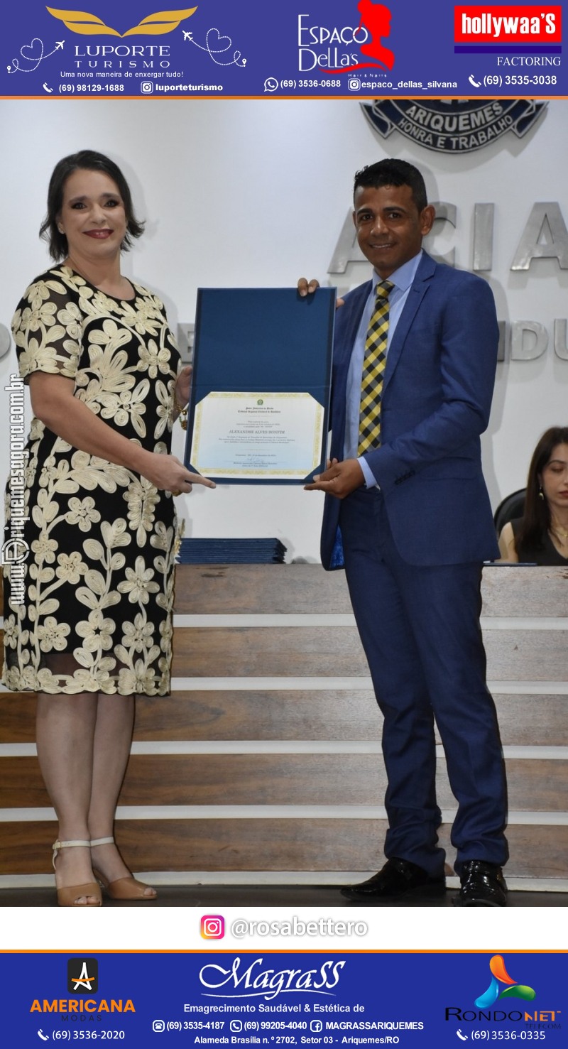 Diplomação Prefeita, Vice e Vereadores eleitos em Ariquemes Rondônia