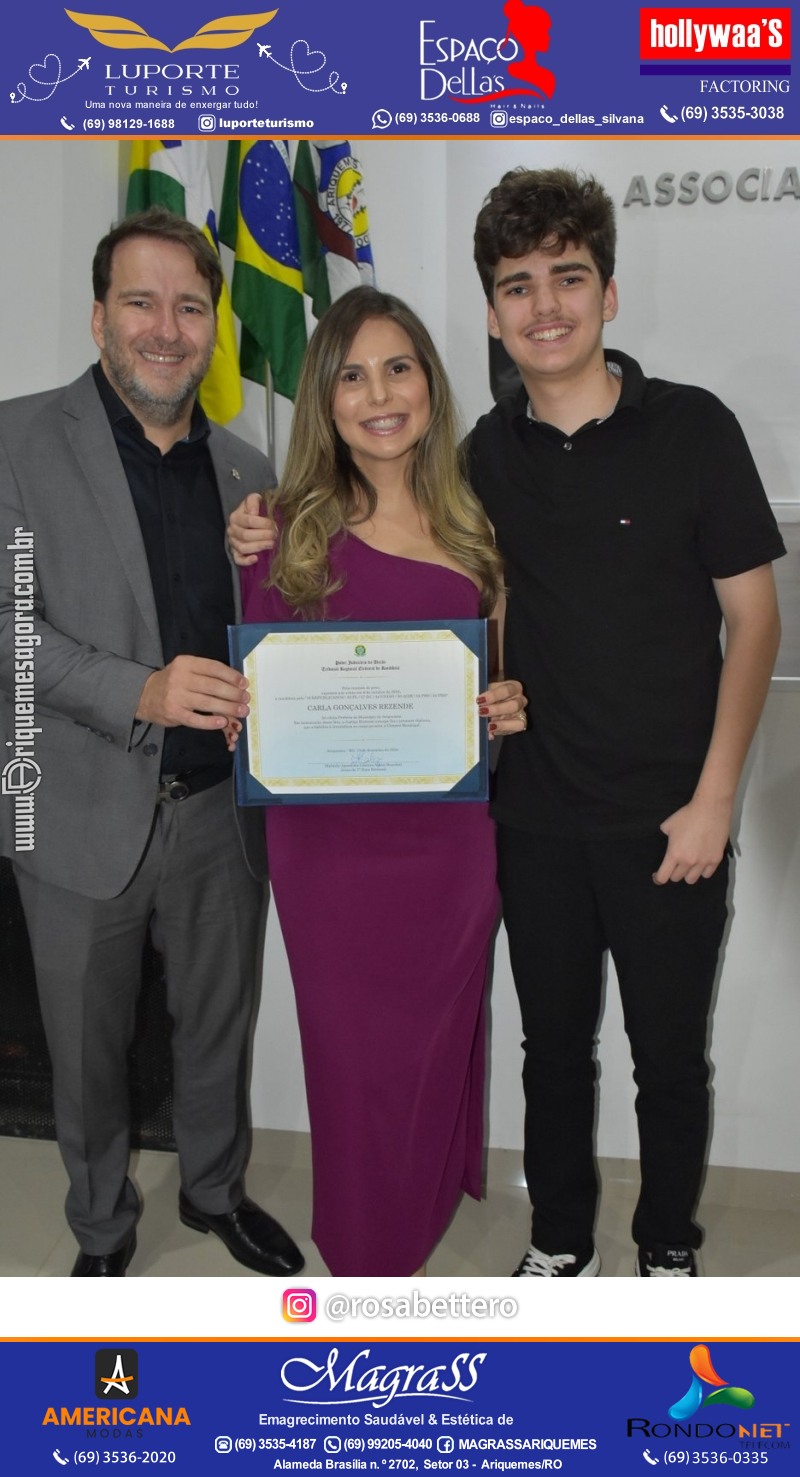Diplomação Prefeita, Vice e Vereadores eleitos em Ariquemes Rondônia