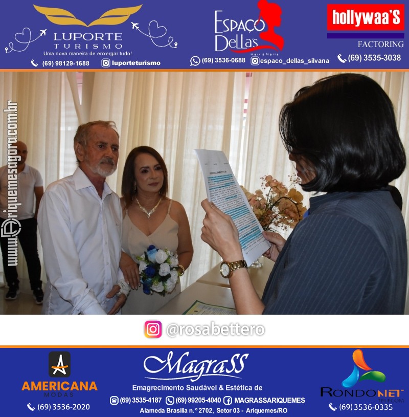 Casamento no Cartório Civil em Ariquemes de Lindalva Alves & Belmiro Ferreira