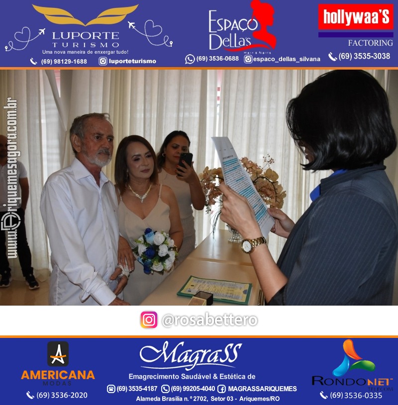 Casamento no Cartório Civil em Ariquemes de Lindalva Alves & Belmiro Ferreira