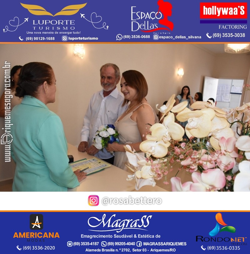 Casamento no Cartório Civil em Ariquemes de Lindalva Alves & Belmiro Ferreira