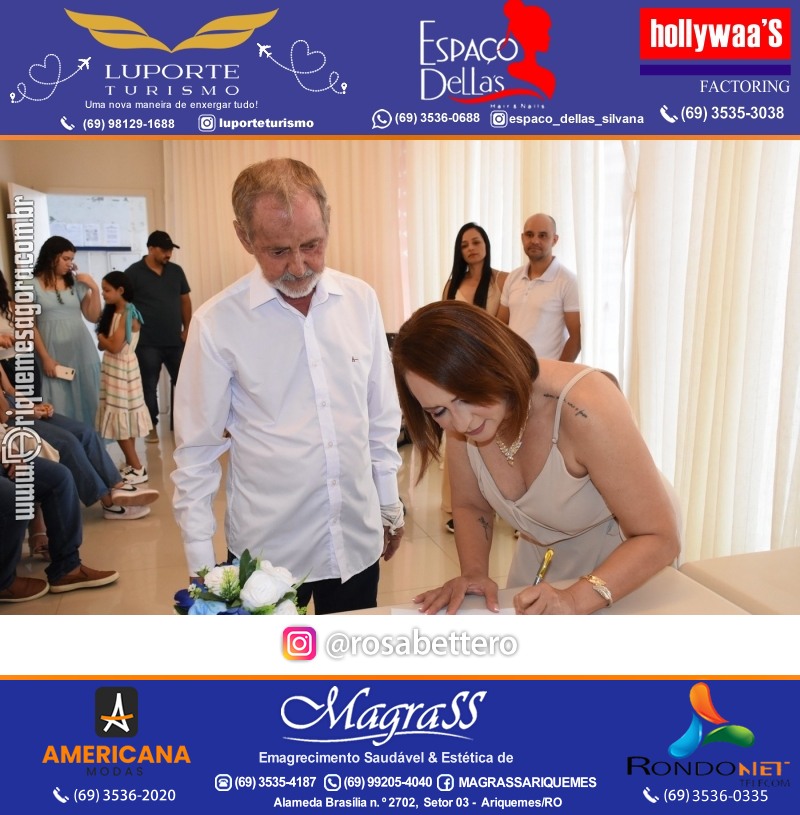 Casamento no Cartório Civil em Ariquemes de Lindalva Alves & Belmiro Ferreira