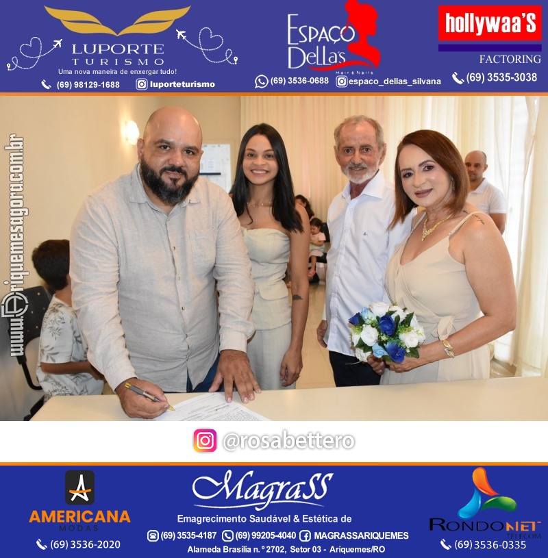 Casamento no Cartório Civil em Ariquemes de Lindalva Alves & Belmiro Ferreira