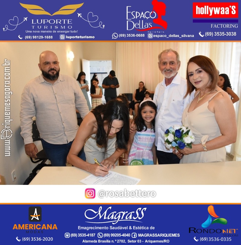 Casamento no Cartório Civil em Ariquemes de Lindalva Alves & Belmiro Ferreira