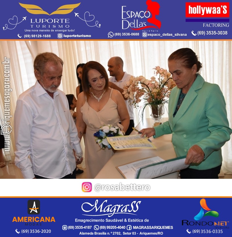 Casamento no Cartório Civil em Ariquemes de Lindalva Alves & Belmiro Ferreira