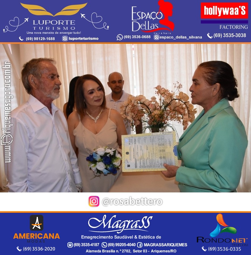 Casamento no Cartório Civil em Ariquemes de Lindalva Alves & Belmiro Ferreira