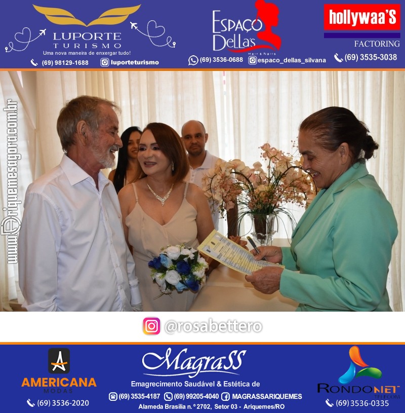 Casamento no Cartório Civil em Ariquemes de Lindalva Alves & Belmiro Ferreira