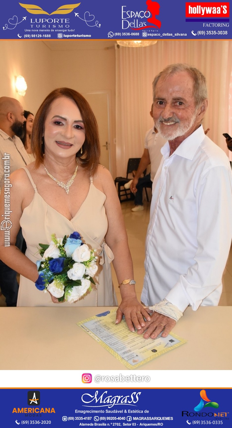 Casamento no Cartório Civil em Ariquemes de Lindalva Alves & Belmiro Ferreira