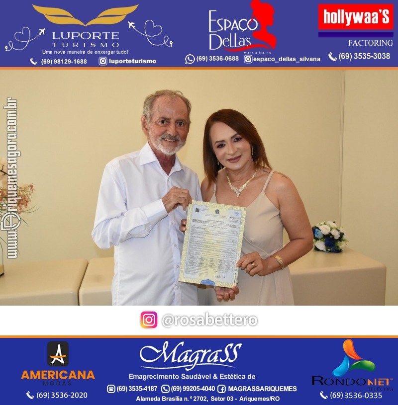 Casamento no Cartório Civil em Ariquemes de Lindalva Alves & Belmiro Ferreira