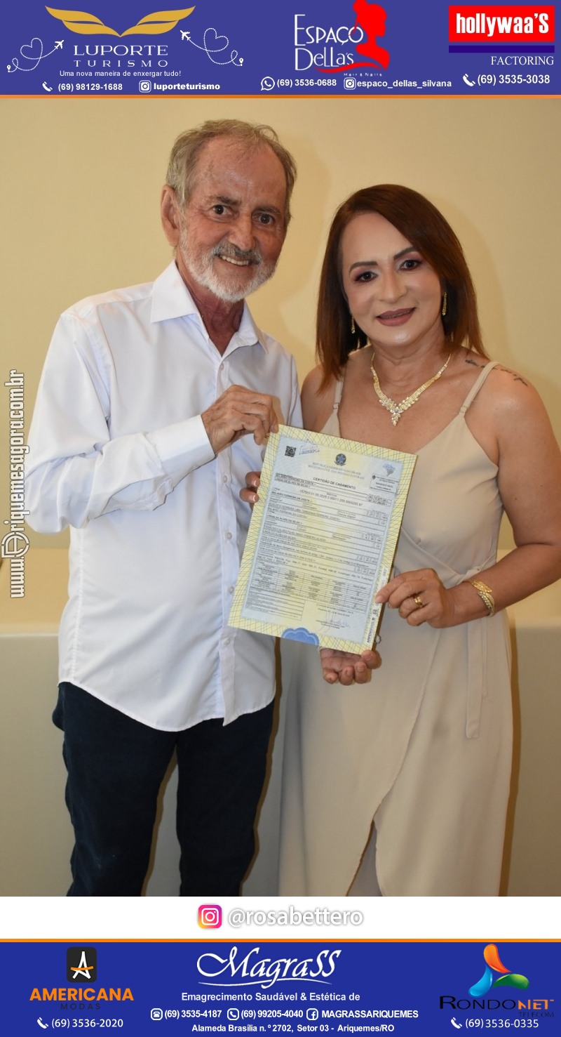 Casamento no Cartório Civil em Ariquemes de Lindalva Alves & Belmiro Ferreira