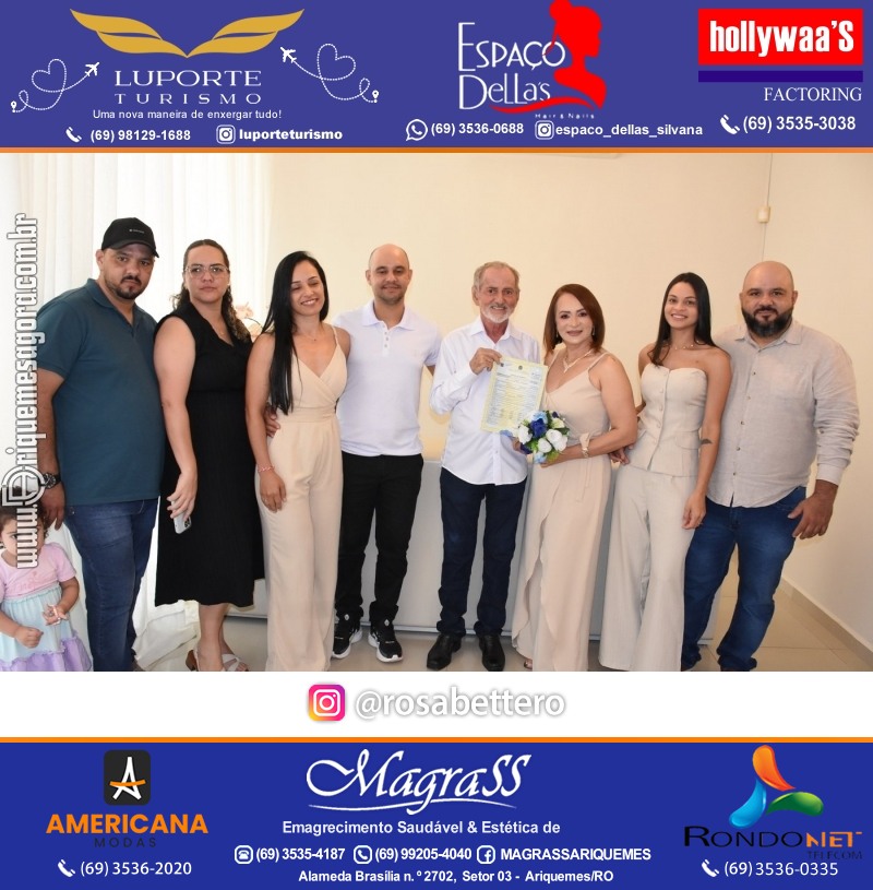 Casamento no Cartório Civil em Ariquemes de Lindalva Alves & Belmiro Ferreira