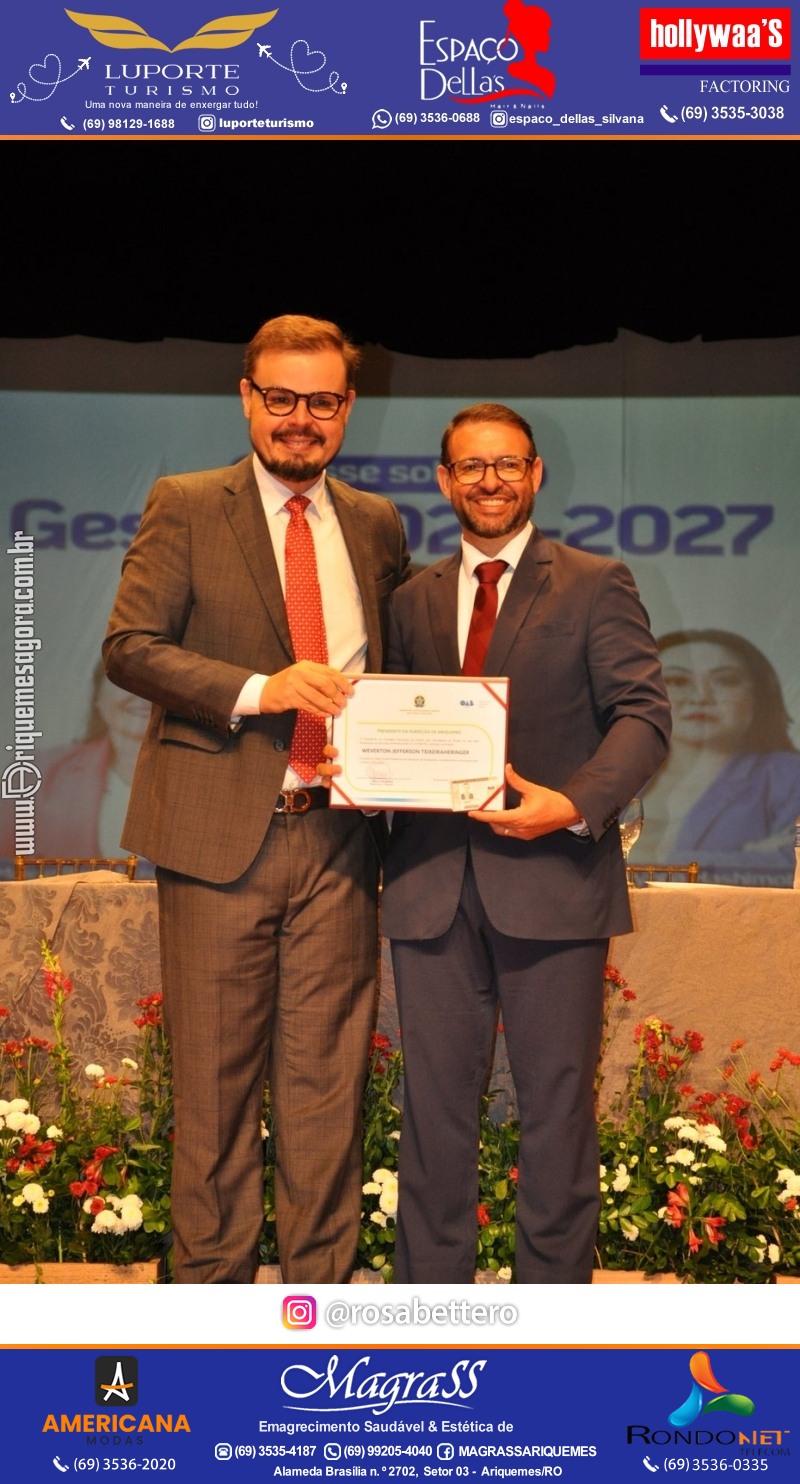 Solenidade de Posse dos Membros da Diretoria da subseção de Ariquemes OAB eleitos para a gestão 2025 - 2027