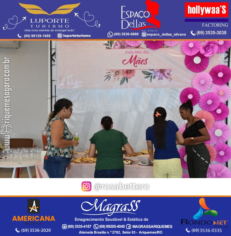 Café da manhã na GIMA em Ariquemes em comemoração DIA DAS MÃES com sorteio de brindes
