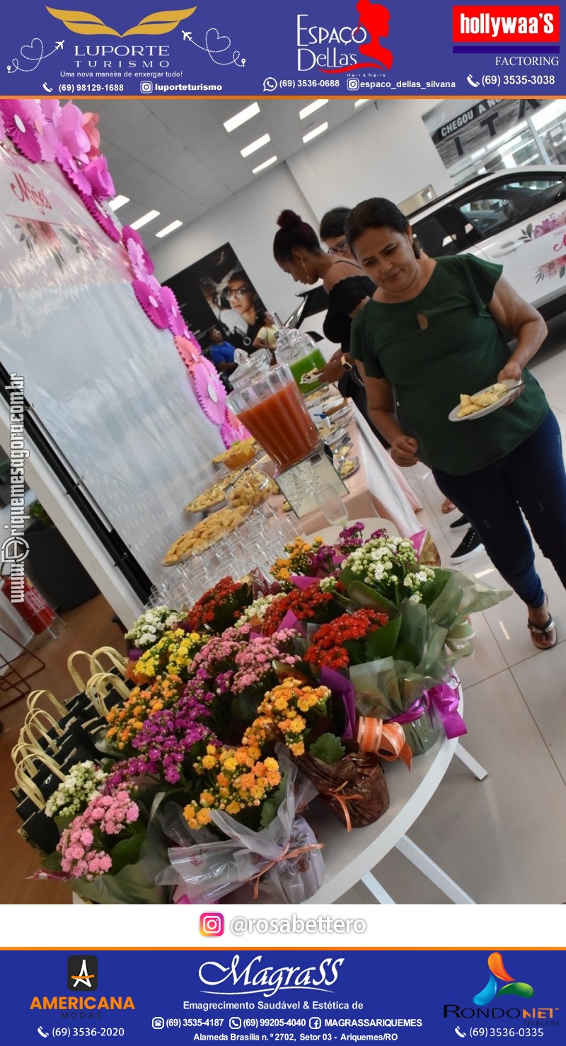 Café da manhã na GIMA em Ariquemes em comemoração DIA DAS MÃES com sorteio de brindes