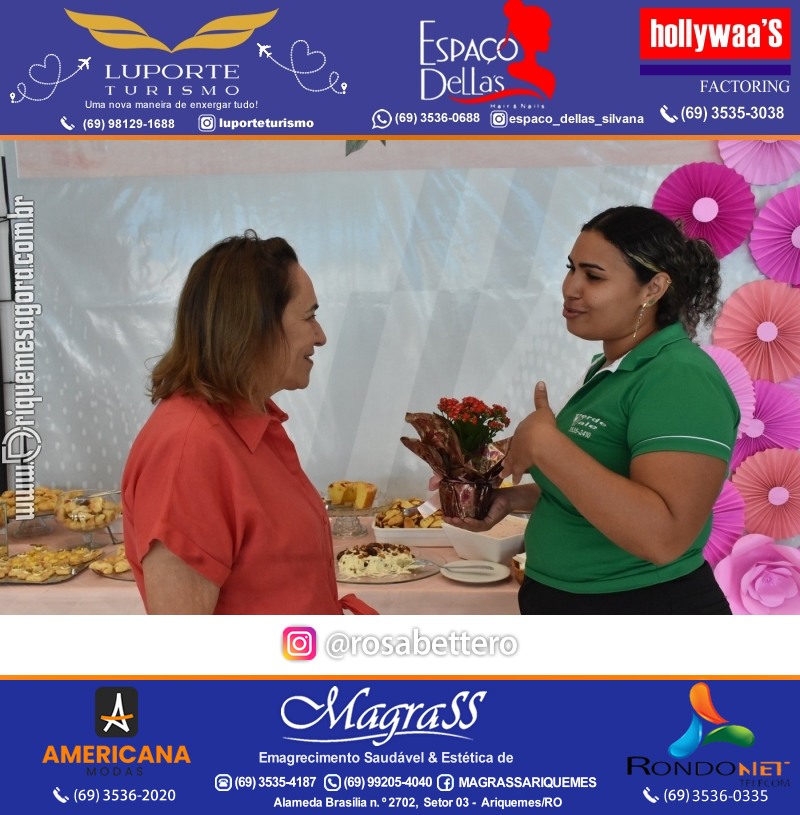 Café da manhã na GIMA em Ariquemes em comemoração DIA DAS MÃES com sorteio de brindes