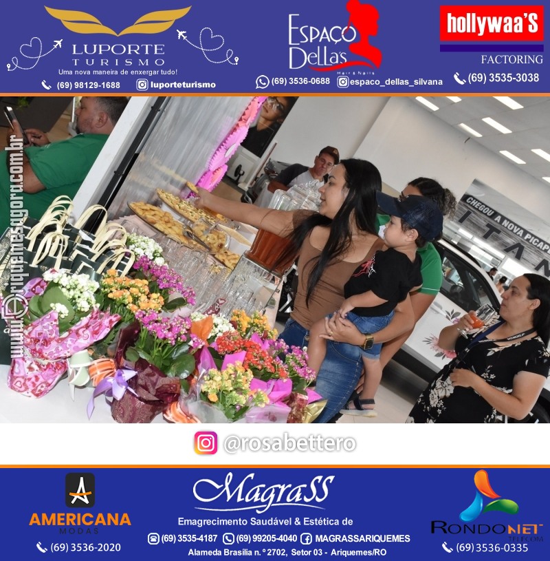 Café da manhã na GIMA em Ariquemes em comemoração DIA DAS MÃES com sorteio de brindes