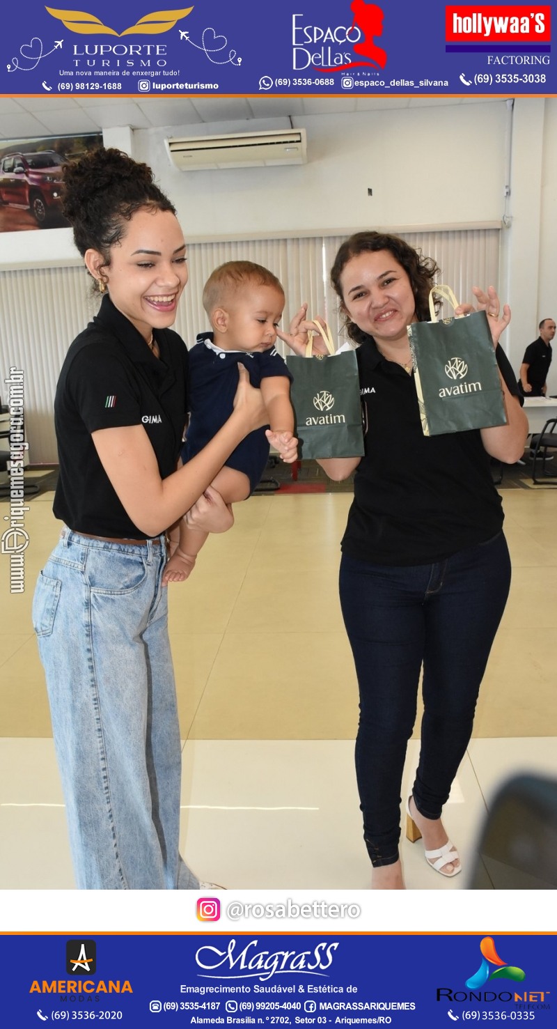 Café da manhã na GIMA em Ariquemes em comemoração DIA DAS MÃES com sorteio de brindes