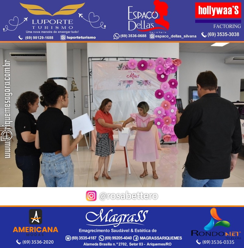 Café da manhã na GIMA em Ariquemes em comemoração DIA DAS MÃES com sorteio de brindes