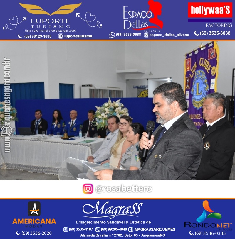 Cerimônia de Posse Lions Clube Ariquemes Canaã da Nova Diretoria-Gestão 2025-2026