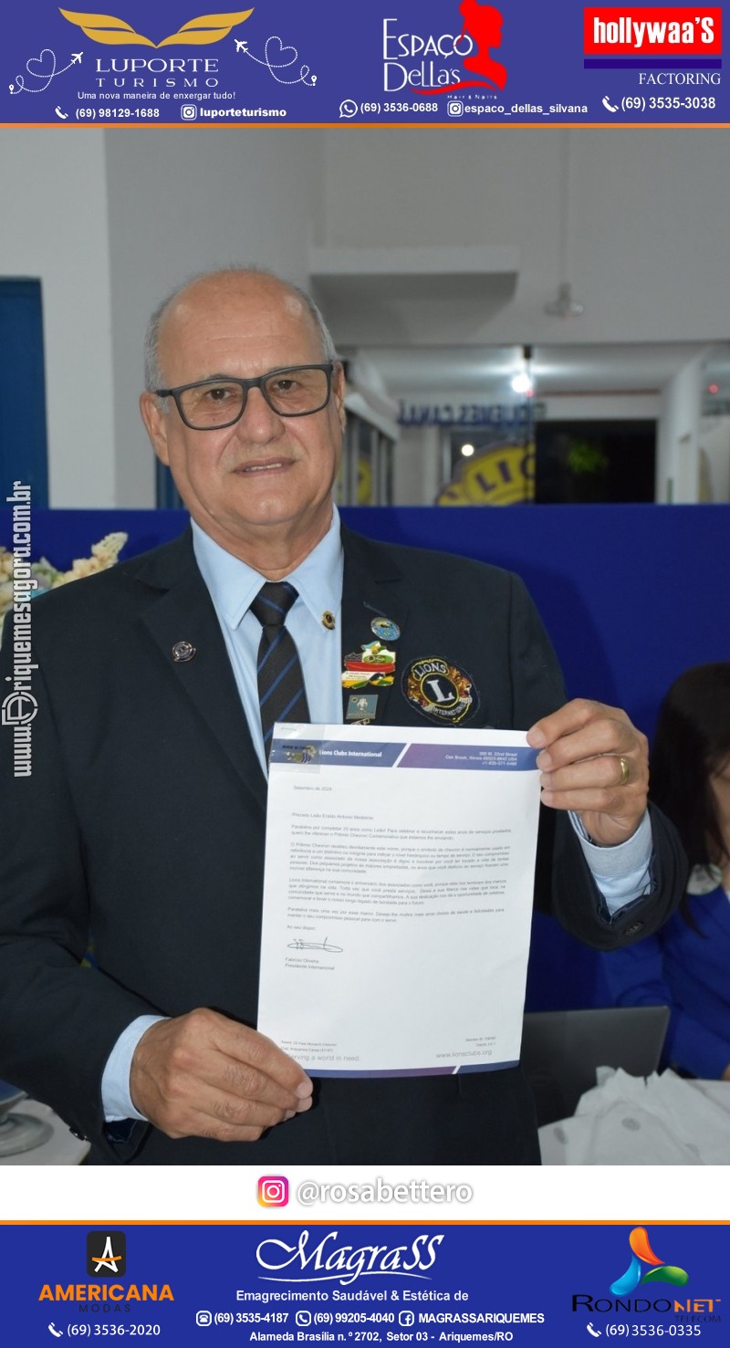 Cerimônia de Posse Lions Clube Ariquemes Canaã da Nova Diretoria-Gestão 2025-2026
