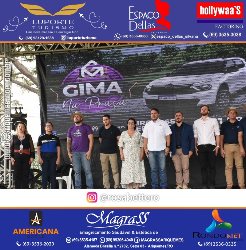 Edição 2025-Abertura GIMA NA PRAÇA DIA e NOITE Evento Social, Cultural e Comercial “GRUPO GILBERTO MIRANDA” Ariquemes-RO