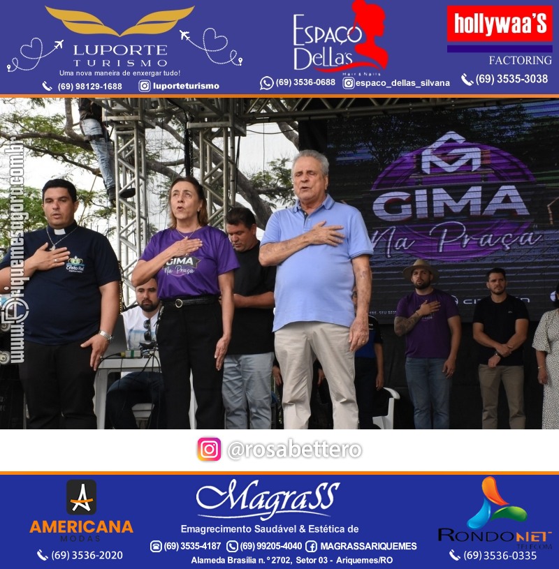 Edição 2025-Abertura GIMA NA PRAÇA DIA e NOITE Evento Social, Cultural e Comercial “GRUPO GILBERTO MIRANDA” Ariquemes-RO