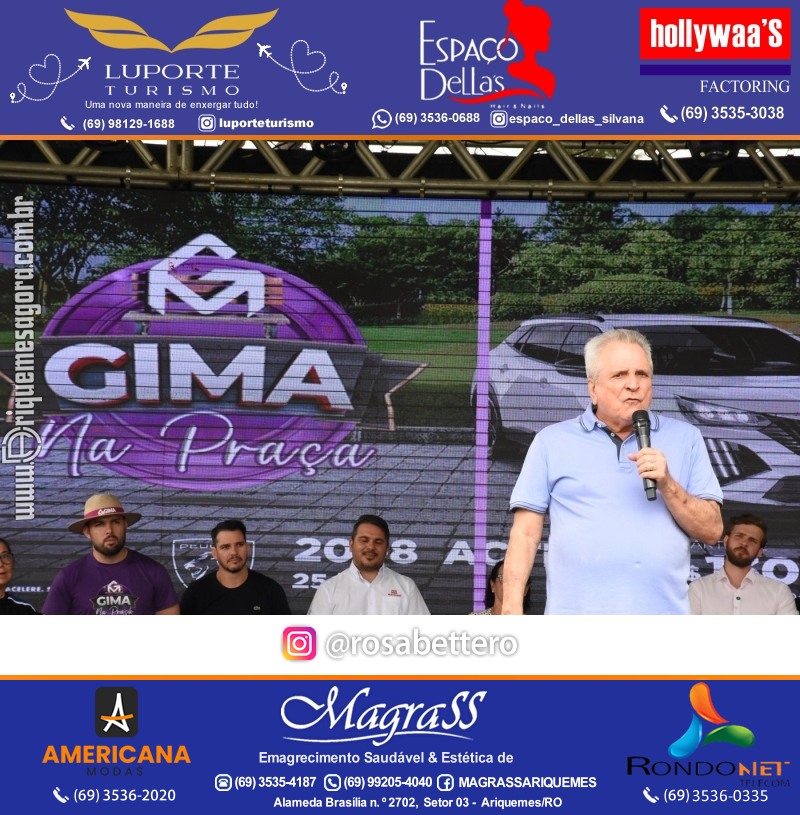Edição 2025-Abertura GIMA NA PRAÇA DIA e NOITE Evento Social, Cultural e Comercial “GRUPO GILBERTO MIRANDA” Ariquemes-RO
