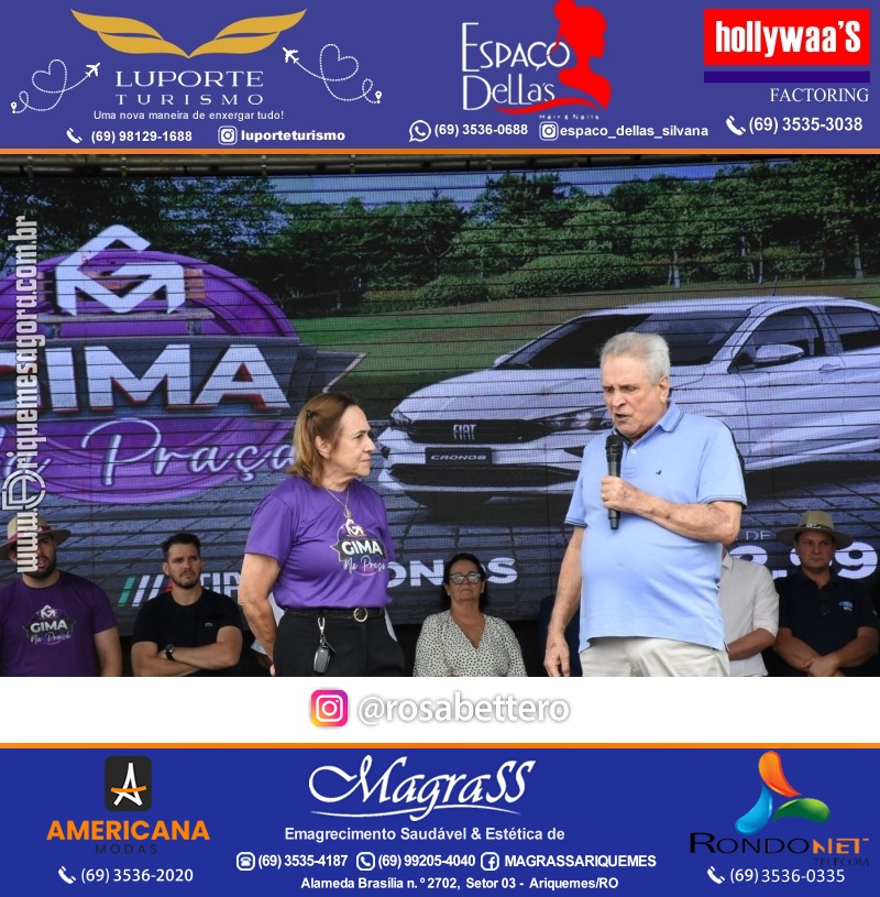 Edição 2025-Abertura GIMA NA PRAÇA DIA e NOITE Evento Social, Cultural e Comercial “GRUPO GILBERTO MIRANDA” Ariquemes-RO