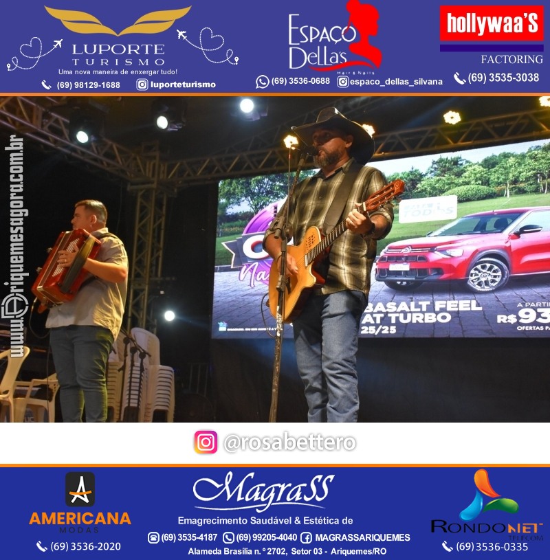 Edição 2025-Abertura GIMA NA PRAÇA DIA e NOITE Evento Social, Cultural e Comercial “GRUPO GILBERTO MIRANDA” Ariquemes-RO