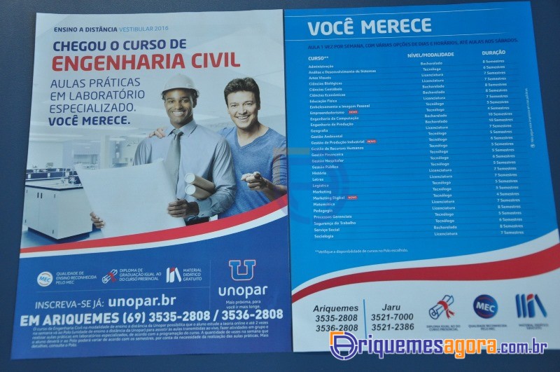 Unopar Ariquemes realiza aula inaugural dos Cursos de Engenharia e Enfermagem