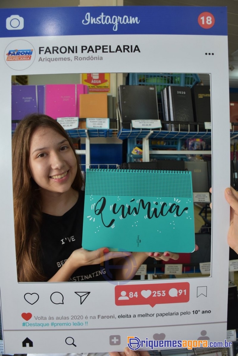 Faroni Dist. e Papelaria lança o “CADERNO INTELIGENTE” em Ariquemes, Continua amanhã dia 16-FOTOS