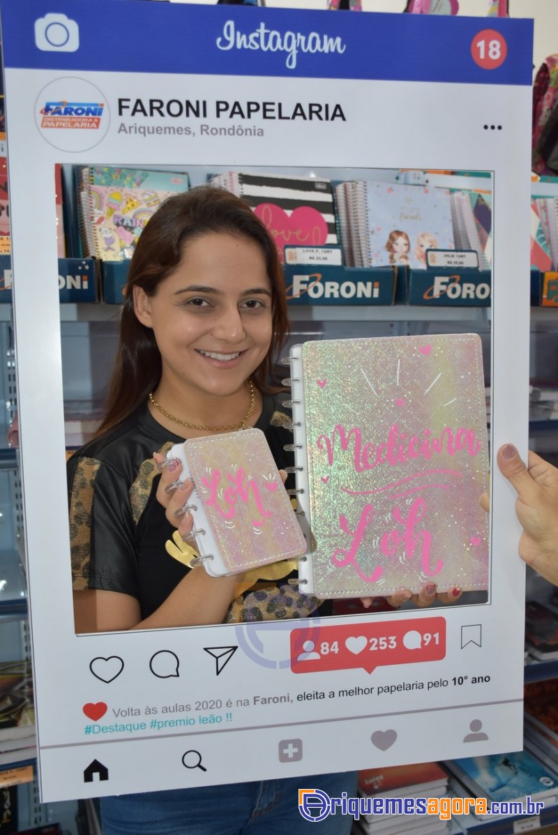 Faroni Dist. e Papelaria lança o “CADERNO INTELIGENTE” em Ariquemes, Continua amanhã dia 16-FOTOS