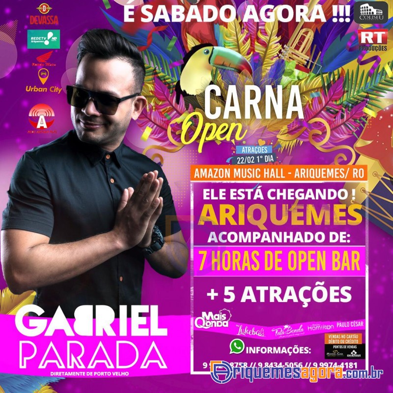 CARNA OPEN com diversas atrações dia 22 e 24 no Amazon Music Hall Ariquemes