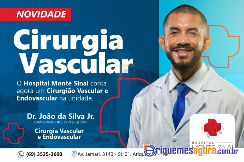 O HOSPITAL MONTE SINAI, conta agora com Cirurgião Vascular e endovascular