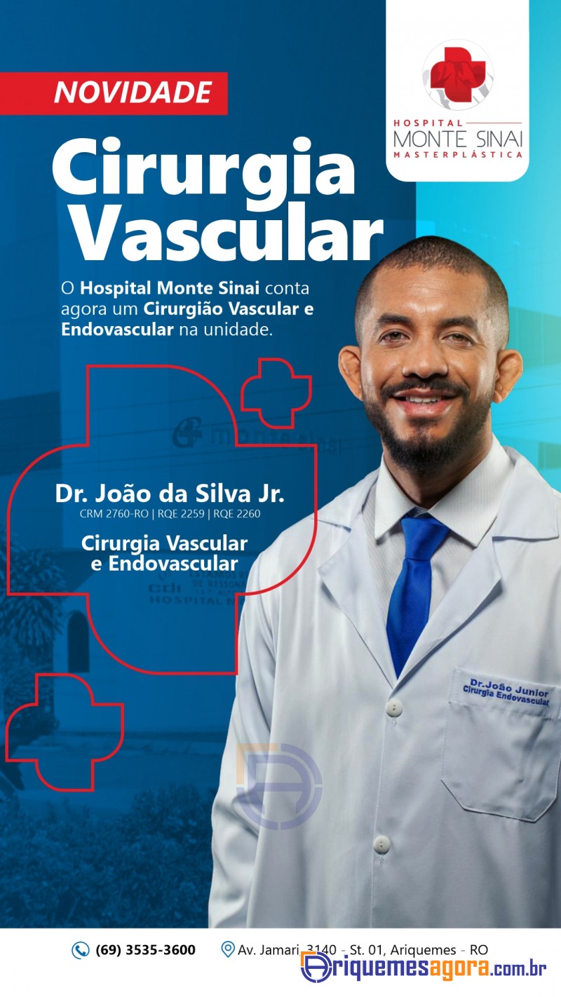 O HOSPITAL MONTE SINAI, conta agora com Cirurgião Vascular e endovascular