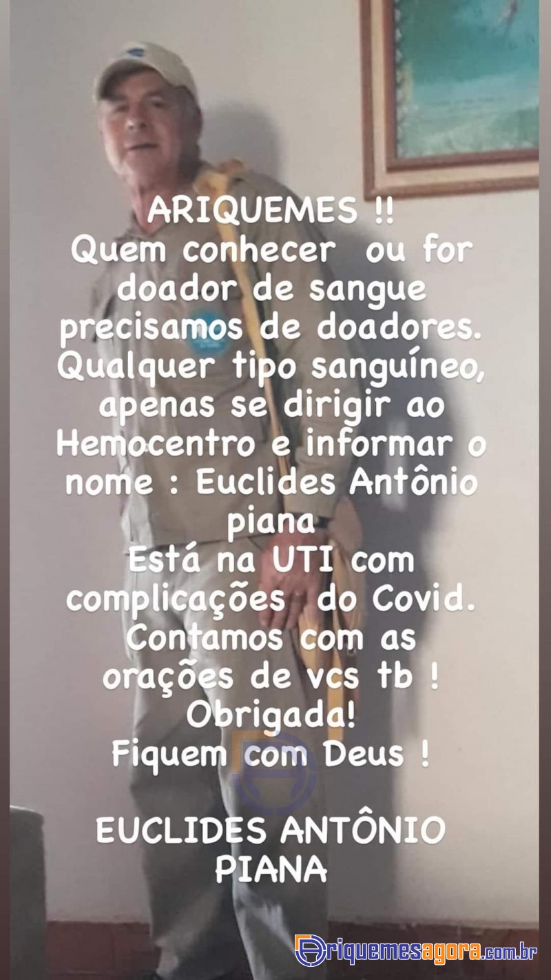 COMUNICAMOS o falecimento do Sr. Euclides Antônio Piana O Popular Gaúcho