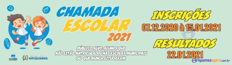 Chamada escolar de Ariquemes, RO, começa nesta segunda, 7