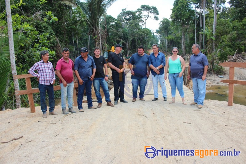 Adelino Follador participa de inauguração da ponte do rio Emprestado no Assentamento Amir Lando
