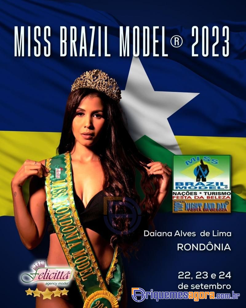 Daiana Alves, Miss Simpatia Brazil Model-2023 é moradora de Ariquemes-RO