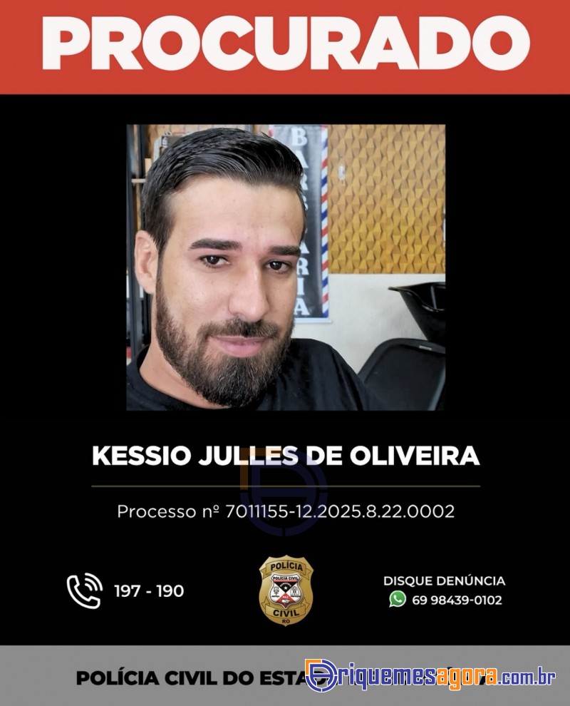 PROCURA-SE O suspeito  Kessio Julles de Oliveira Santos
